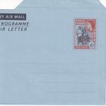 Gold Coast - 6 P. cocoa farmer/Overprint aerogramme stationery unused 1957