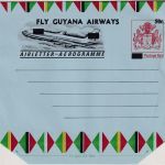 British Guiana - 50 C./15 C. airplane/overprint aerogramme stationery unused