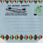 British Guiana - 75 C./25 C. airplane/overprint aerogramme stationery unused