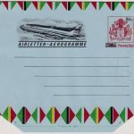 British Guiana - 50 C./15 C. airplane/overprint aerogramme stationery unused