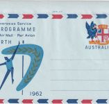 Australia - 10 C. Perth 1962 aerogramme stationery unused