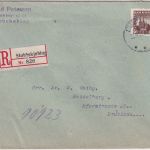 Dänemark - 40 Ö. Dom Roskilde Einschreibebrief Stubbekjobing - Heidelberg 1920
