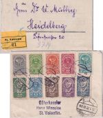 Österreich - St. Valentin bunt frankierter Einschreibebrief n. Heidelberg 1921