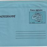 Afghanistan - 12 AFS. globe and dove aerogramme stationery unused
