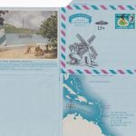 Antigua - 15+15 P. windmill surcharged aerogramme air letter stationery unused