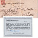 Bayern - 6 Kr. Quadrat braun Platte I Brief Fingerhut-K1 Wunsiedel 10/7 + Fdzg.