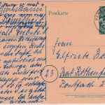 BRD - 10 Pfg. Bundestag Ganzsache Druck/Schnitt verschoben Remscheid 19.10.49