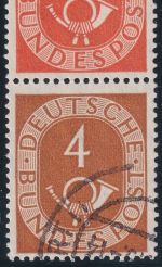 BRD - 6+4 Pfg. Posthorn senkrechter Zusammendruck S3 gestempelt