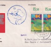 BRD - 2x30 Pfg. Wandern Lupo-Drucksache n. BRASILIEN FFM - Sao Paulo 1971