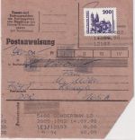 DDR/VGO - 200 Pfg. Bauwerke Postanweisung Sondershausen - Klinga 14.9.90