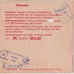 DDR - 50 Pfg. Hist. Telefon Einzahlungsauftrag Neubauerndorf/Leipzig 28.7.89