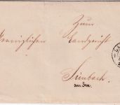 Bayern - 3 Kr. Quadrat rot Brief oMR 269 OPA Landshut 25. JAN 1863 n. Simbach