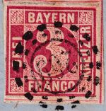 Bayern - 3 Kr. Quadrat rot Brief oMR 269 OPA Landshut 13. DEC 1866 n. Neuötting