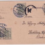 Polen - 4x5 F. Adler Firmenkarte Wadowice - Heidelberg 1920 Zensur Krakau