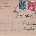 Tschechien - 25 H. Republik u.a. Firmenkarte Brüx - Heidelberg 1921