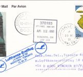 Malta - 20 C. XX. UEFA-Kongress Luftpostkarte/LH-Erstflug Zuleitungspost 1991