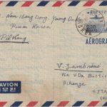 Korea - 220 W. overprinted aerogramme stationery Pusan - Firenze 1962