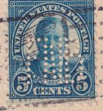 USA - 5 C. Roosevelt Perfin "FNB" cover Boston - Werdau 1926