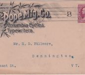 USA - Boston 1890 Pope Mfg. Co. Columbia Cycles Typewriters illustrated cover