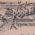 USA - Boston 1890 Pope Mfg. Co. Columbia Cycles Typewriters illustrated cover