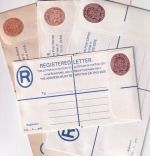 Jamaica - Registered letters stationeries 1xG, 3xF-format different types unused