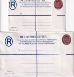 Jamaica - Registered letters stationeries 1xG, 3xF-format different types unused