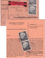 BRD - 4x50 Pfg. Heuss I Schnellpaketkarte Eichenbühl ü. Miltenberg 1955