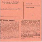 BRD - 90+20 Pfg. Posthorn/Heuss Paketkarte Bürgstadt ü. Miltenberg 1954