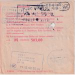 DDR - 2x30+10 Pfg. Aufbau/Kleinformat Einzahlungsauftrag Auerbach 30.6.89