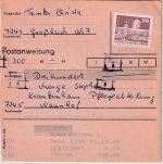 DDR - 70 Pfg. Aufbau/Kleinformat u.a. Postanweisung Grimma 4.10.89