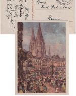 DR - 6 Pfg. Sonderganzsache Kölner Karneval SST Köln 21.2.39 (Letzttag) n. Herne