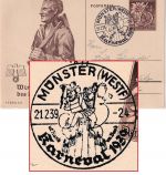 DR - Münster (Westf.) Karneval 1939 SST 6 Pfg. WHW-Sonderganzsache n. Berlin