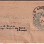Argentinien - 4 C. Ganzsache/Streifband Buenos Aires - Oberlahnstein 1897