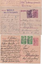 Österreich-Infla - 5 Ganzsachen m. Zusatzfrankatur ins Ausland 1922/24