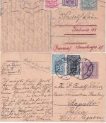 Österreich-Infla - 5 Ganzsachen m. Zusatzfrankatur ins Ausland 1922/24