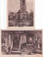 Frankreich/Elsass - Bernwiller zerstörte Kirche 2 sw-AK ungelaufen ca. 1914/17