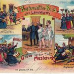 Bayern - Zukunftsbild d. Landsturms farb. Jux-AK gelaufen Bad Tölz 1912
