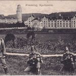 Bayern - Freising Jägerkaserne Soldaten sw-AK gelaufen 1912