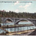 Bayern - Grünwald Höllriegelskreuth Eisenbahnbrücke farb. AK gelaufen 1911