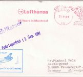 Canada - Lufthansa 1st-flight Montreal Frankfurt a/M 1991
