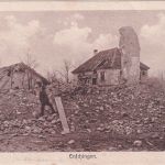 Frankreich/Elsass - Enschingen zerstörte Gebäude sw-AK ca. 1917