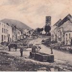 Frankreich/Lothringen - Vexaincourt zerstörte Ortsmitte sw-AK gelaufen 1917