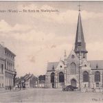 Belgien/Flandern - Beveren (Waes) Kirche m. Marktplatz sw-AK Feldpostkarte 1915