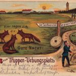 Bayern - Grus v. Truppenübungsplatz (Lager Lechfeld) farb. Jux-AK gelaufen 1913