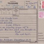DDR - 2 M u.a. Aufbau/Kleinformat Ortstelegramm Dresden 1987