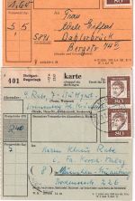 BRD - 80 Pfg. Bed. Deutsche 2 Paketkarten versch. Portostufen 1964