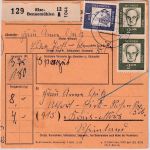 BRD - 2x2+1 DM u.a. Bed. Deutsche Paketkarte/Sperrgut Elze-Bennemühlen 1962