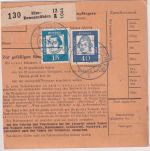BRD - 2x2+1 DM u.a. Bed. Deutsche Paketkarte/Sperrgut Elze-Bennemühlen 1962