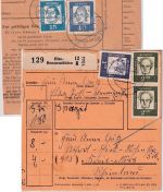 BRD - 2x2+1 DM u.a. Bed. Deutsche Paketkarte/Sperrgut Elze-Bennemühlen 1962