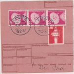 BRD - 3x50+1x20 Pfg. I&T Nachnahme-Paketkarte Bremen - Reisbitzen 1979